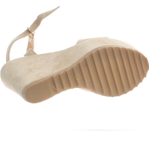 Cordani Made in ITALY Ophelia Nude Beige Suede Wedge Platform Sandals 39 - Picture 6 of 13